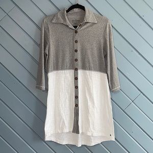 Neon Buddha Daydream 3/4 Roll Tab Sleeve lagen look white-grey tunic